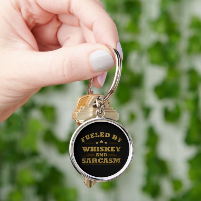 fuelled by whiskey and sarcasm key ring (Hand)
