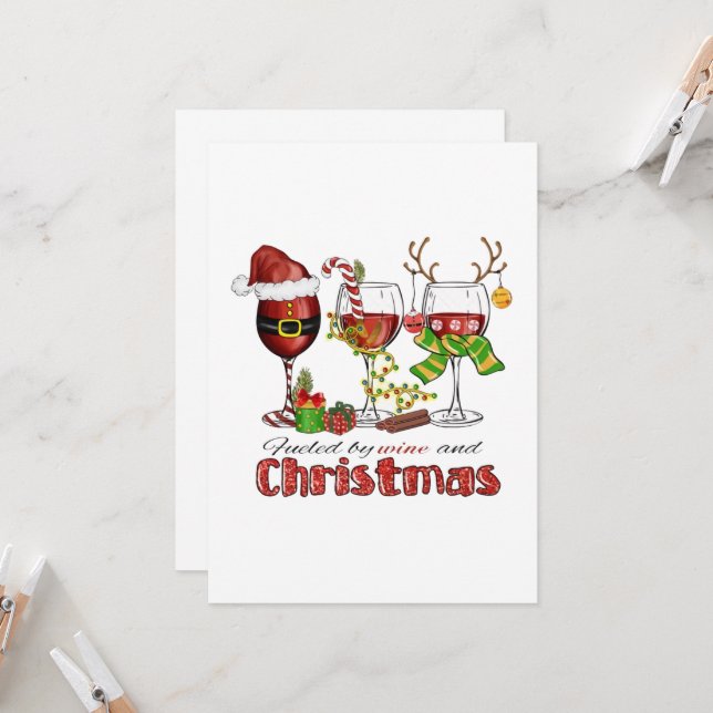 Fuelled by Wine and Christmas Invitation (Front/Back In Situ)