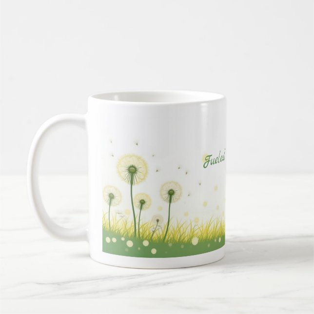 Fuelled by [Your Words] – Editable Quote Coffee Mu Mug (Left)