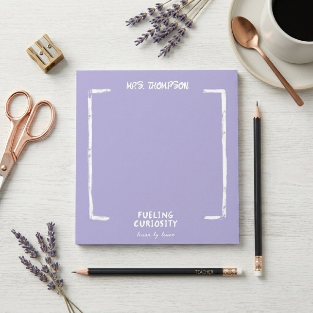 Fuelling Curiosity Personalised Teacher Lavender Notepad (Creator Uploaded)