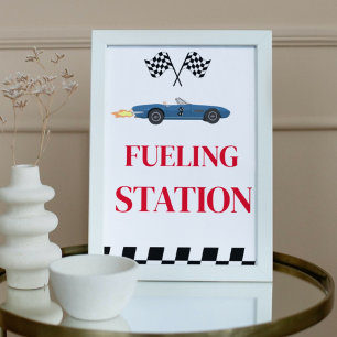 Fuelling Station Race Car Birthday party Sign