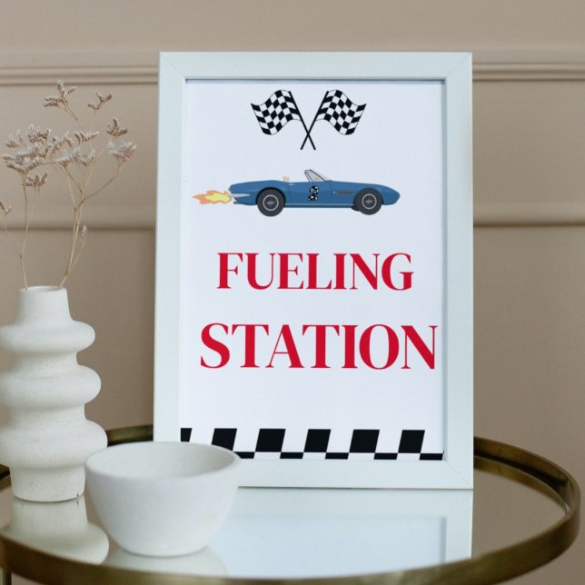 Fuelling Station Race Car Birthday party Sign (Creator Uploaded)