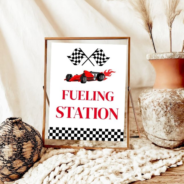 Fuelling Station Race Car Birthday party Sign (Creator Uploaded)
