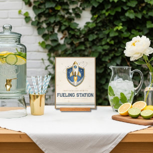 Fuelling Station Sign Space Birthday