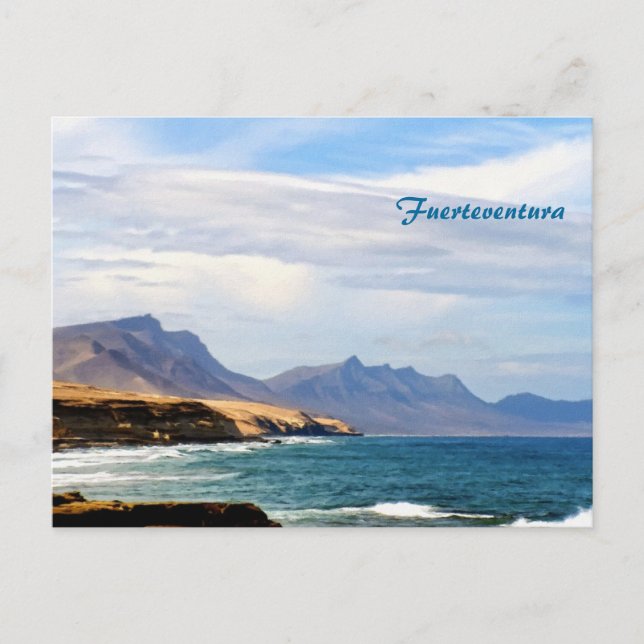 Fuerteventura Ocean Coast Travel Art Postcard (Front)