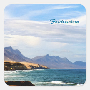 Fuerteventura Ocean Coast Travel Art Square Sticker