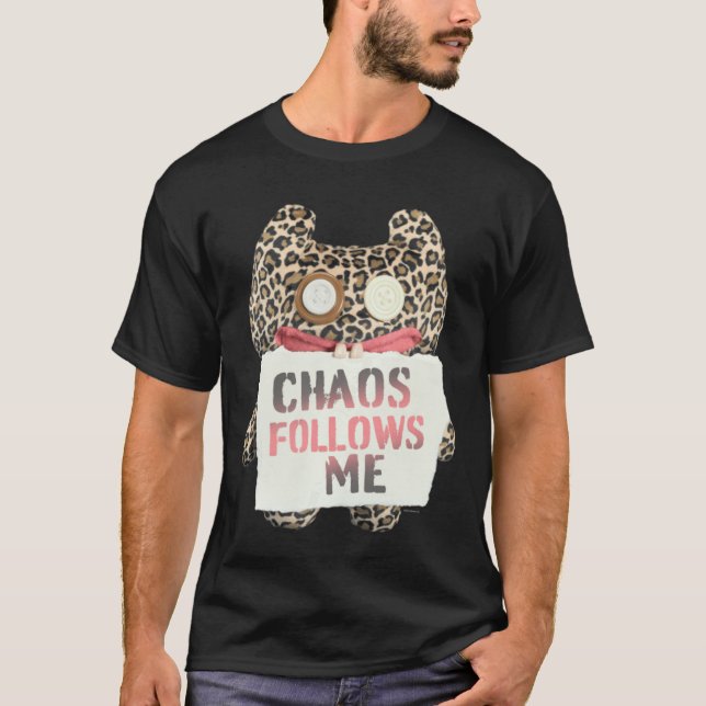 Fuggler Chaos Follows Me Animal Print Monster Pull T-Shirt (Front)
