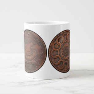 Fugio Cent Mind Your Business Front and Back Large Coffee Mug