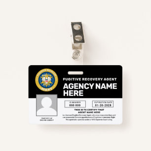 FUGITIVE RECOVERY AGENT BADGE ID BADGE