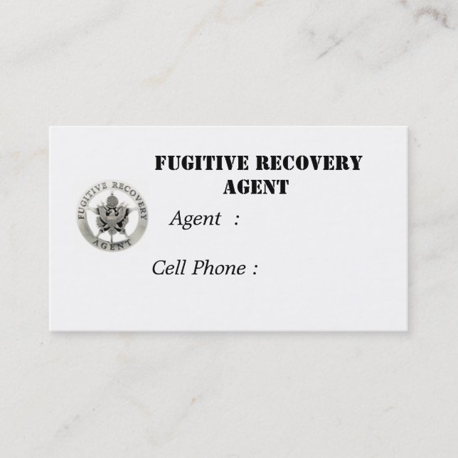 Fugitive Recovery Agent Business Card (Front)