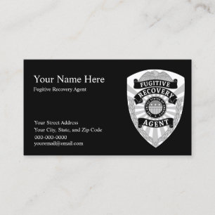 FUGITIVE RECOVERY AGENT Business Cards