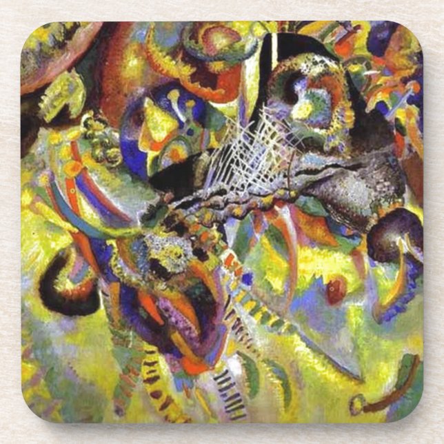 Fugue Abstract Painting by Kandinsky Coaster (Front)