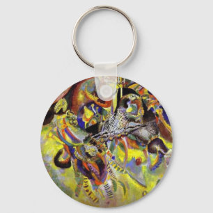Fugue Abstract Painting by Kandinsky Key Ring