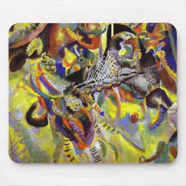 Fugue Abstract Painting by Kandinsky Mouse Pad (Front)