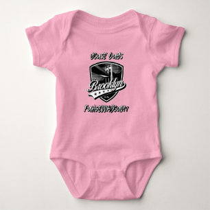 Fuhgeddaboudit Brooklyn Logo Design Baby Bodysuit