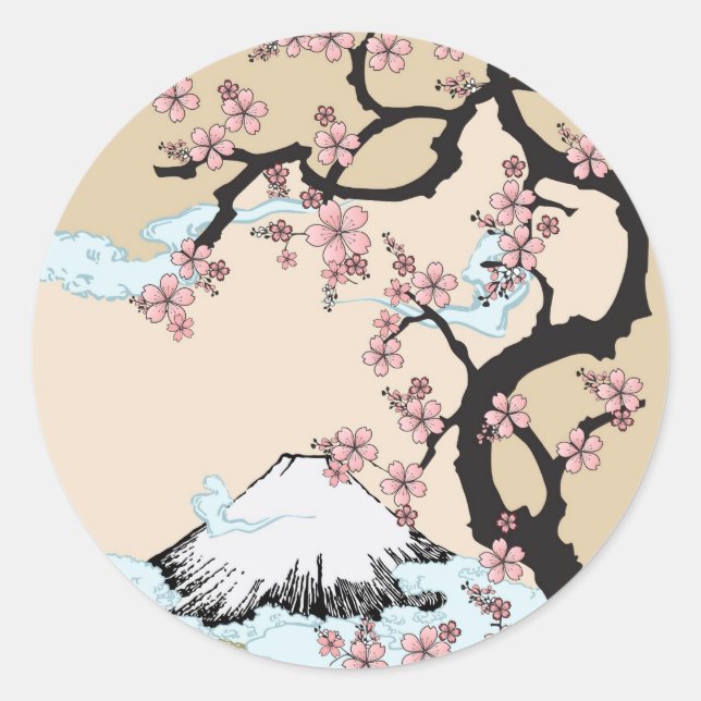 Fuji and Sakura Classic Round Sticker (Front)