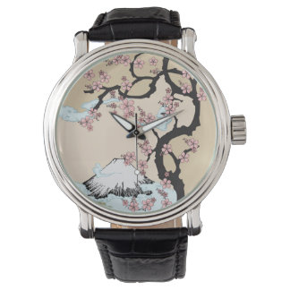 Fuji and Sakura: Vintage Leather Strap Watch