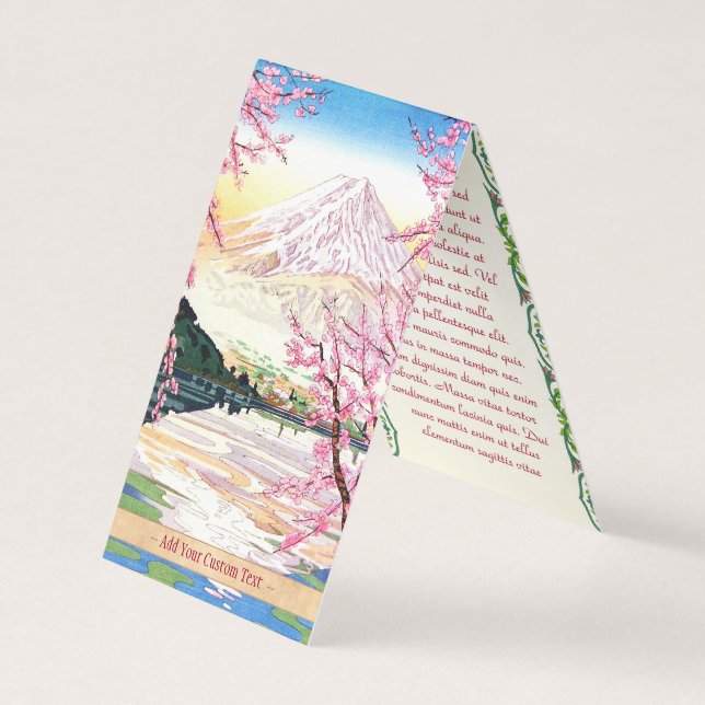 Fuji from Kawaguchi Okada Koichi shin hanga japan Business Card (Front)