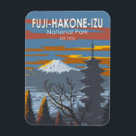 Fuji-Hakone-Izu National Park Japan Art Vintage Magnet<br><div class="desc">Fuji-Hakone-Izu National Park vector art design. It consists of Mount Fuji,  Fuji Five Lakes,  Hakone,  the Izu Peninsula,  and the Izu Islands.</div>