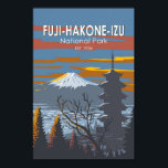 Fuji-Hakone-Izu National Park Japan Art Vintage Poster<br><div class="desc">Fuji-Hakone-Izu National Park vector art design. It consists of Mount Fuji,  Fuji Five Lakes,  Hakone,  the Izu Peninsula,  and the Izu Islands.</div>