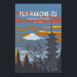 Fuji-Hakone-Izu National Park Japan Art Vintage Poster<br><div class="desc">Fuji-Hakone-Izu National Park vector art design. It consists of Mount Fuji,  Fuji Five Lakes,  Hakone,  the Izu Peninsula,  and the Izu Islands.</div>