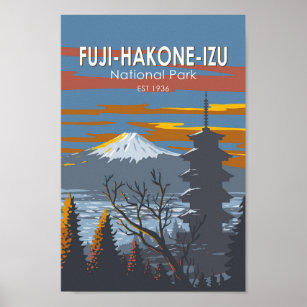 Fuji-Hakone-Izu National Park Japan Art Vintage Poster