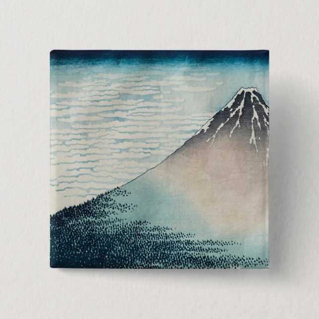 Fuji in Clear Weather' 15 Cm Square Badge (Front)