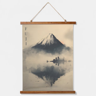 FUJI - Minimalist Sumi-e Ink Hanging Tapestry
