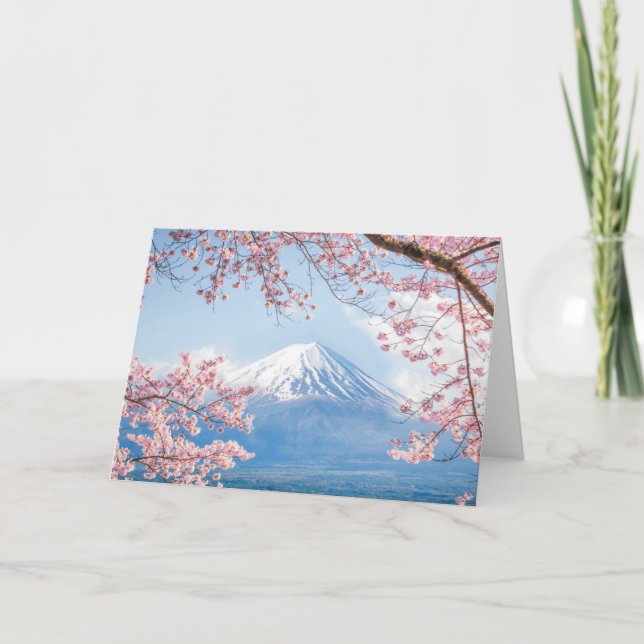 Fuji Mountain | Kawaguchiko Lake | Spring In Japan Card (Front)