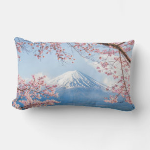 Fuji Mountain Kawaguchiko Lake Spring In Japan Lumbar Cushion