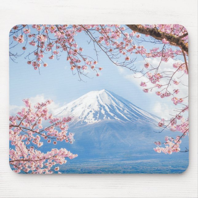 Fuji Mountain | Kawaguchiko Lake | Spring In Japan Mouse Pad (Front)