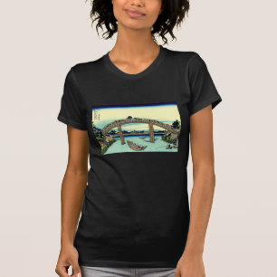 Fuji seen through the Mannen Bridge at Fukagawa T-Shirt