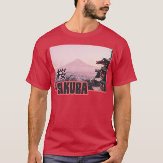 Fujiyama Sakura Cherry Blossom Art for Japanese Cu T-Shirt