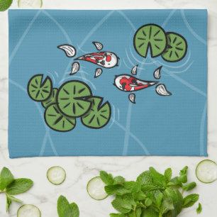 Fuku and Heiwa the Koi Hand Towel