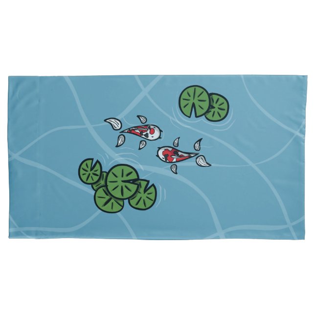 Fuku and Heiwa the Koi Pillow Case (Front)