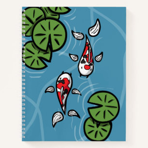 Fuku and Heiwa the Koi Spiral Notebook