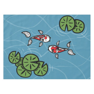 Fuku and Heiwa the Koi Tablecloth