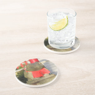 Fuku Kaeru 福かえる Fortune Frog with Red Yoda Coaster