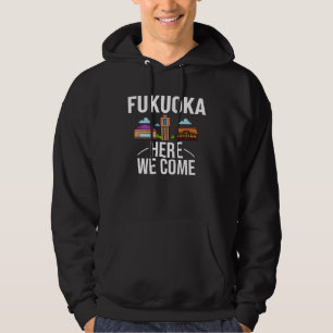 Fukuoka Japan City Trip Skyline Map Travel Hoodie