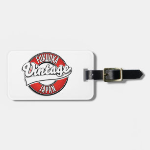 Fukuoka japan vintage style logo button luggage tag