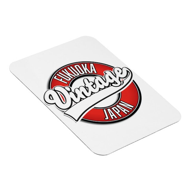Fukuoka japan vintage style logo magnet (Right Side)