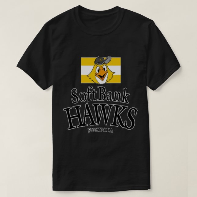 Fukuoka SoftBank Hawks Sticker T-Shirt (Design Front)