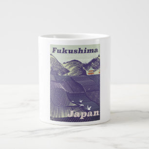 Fukushima, Japanese vintage travel poster Large Coffee Mug
