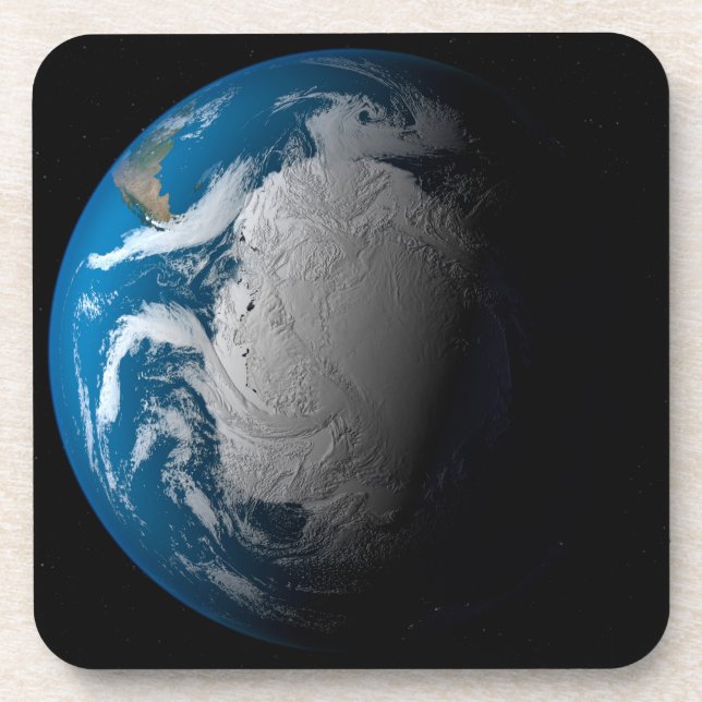 Ful Earth Showing Simulated Clouds Over Antarctica Coaster (Front)