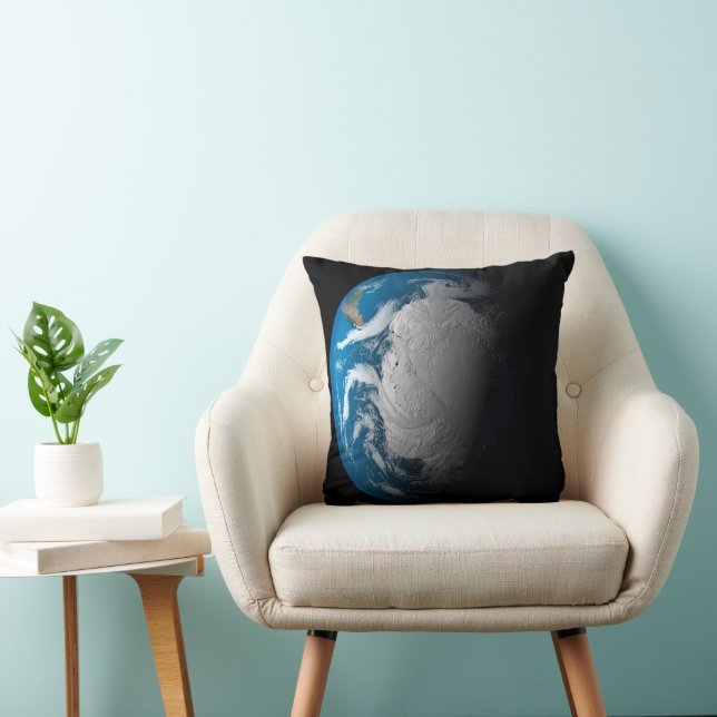 Ful Earth Showing Simulated Clouds Over Antarctica Cushion (Chair)