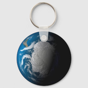 Ful Earth Showing Simulated Clouds Over Antarctica Key Ring