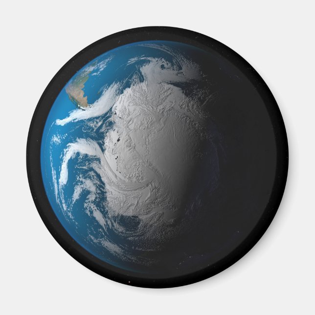 Ful Earth Showing Simulated Clouds Over Antarctica Magnet (Front)