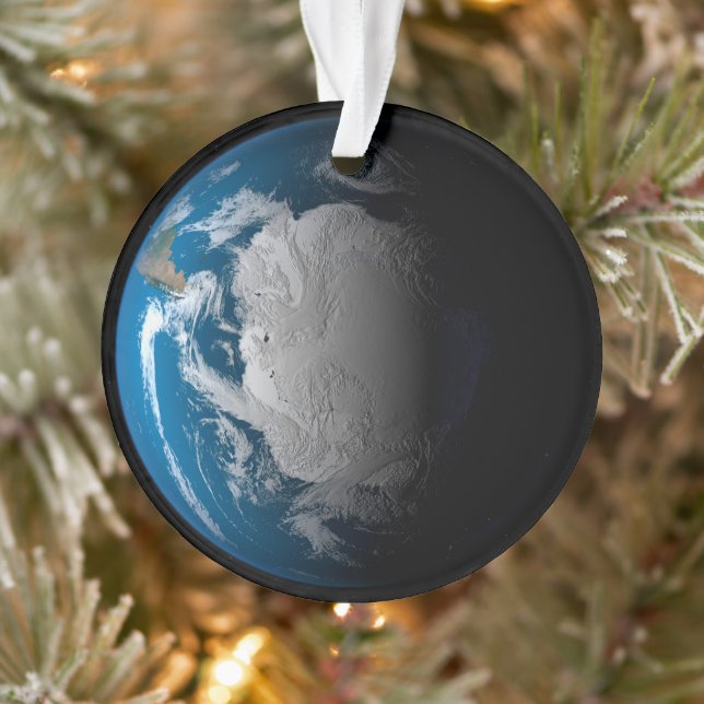 Ful Earth Showing Simulated Clouds Over Antarctica Ornament (Tree)