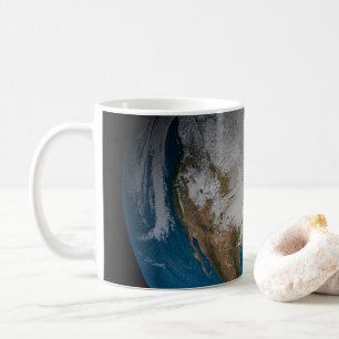 Ful Earth With Simulated Clouds Over North America Coffee Mug