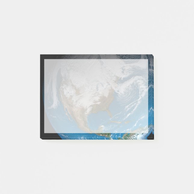 Ful Earth With Simulated Clouds Over North America Post-it Notes (Front)